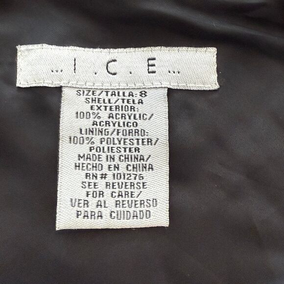 I.C.E Houndstooth Fishtail Skirt Black White Beaded Pearl Trim Lined Y2K Size 8 - Picture 6 of 8